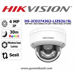 Hikvison DS-2CD2743G2-LIZS2U/SL 4mp Motorize Gece Renkli ve Çift Yonlü Sesli ip Dome Kamera